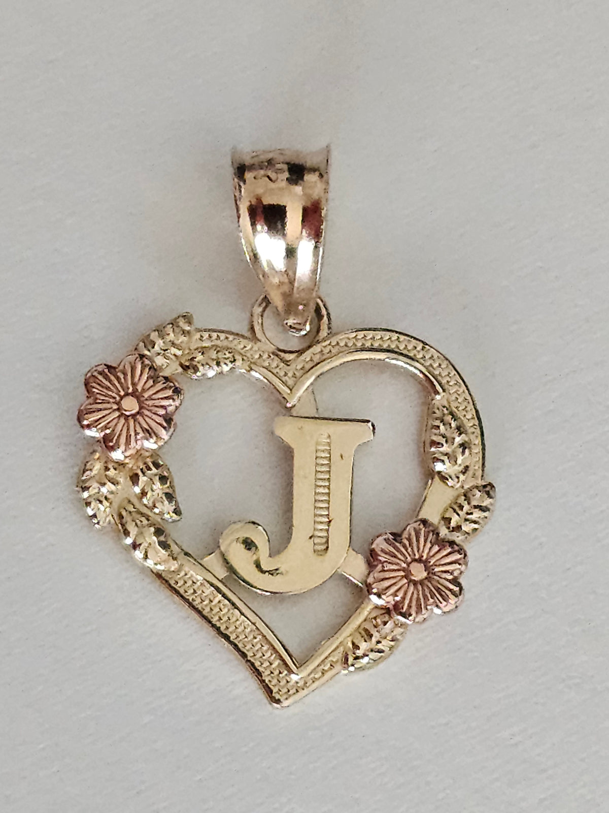 14k Solid Gold Letter J Pendant