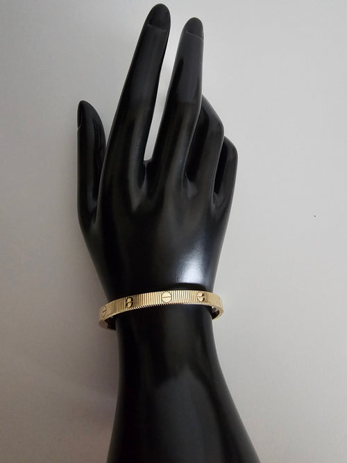 10k Solid Gold Bangle Cartier Style