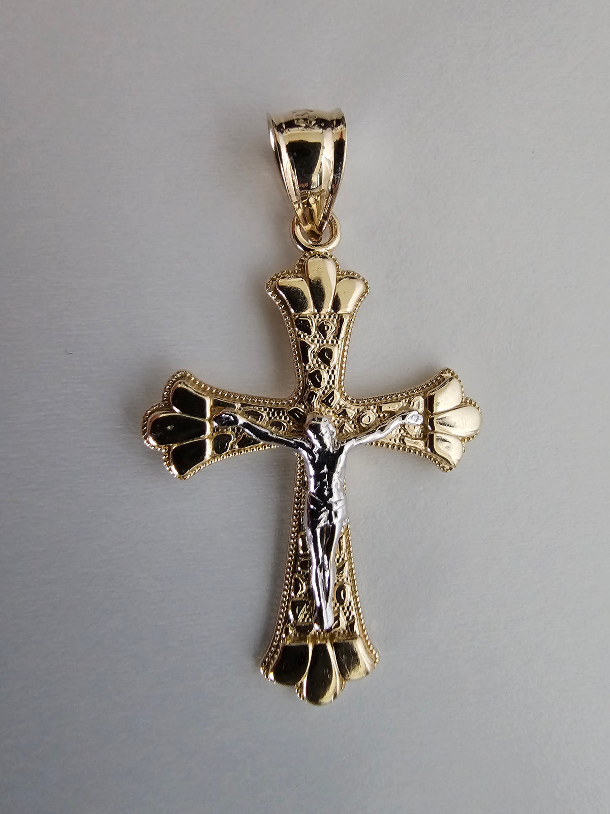 14k Solid Gold Crucifix Pendant