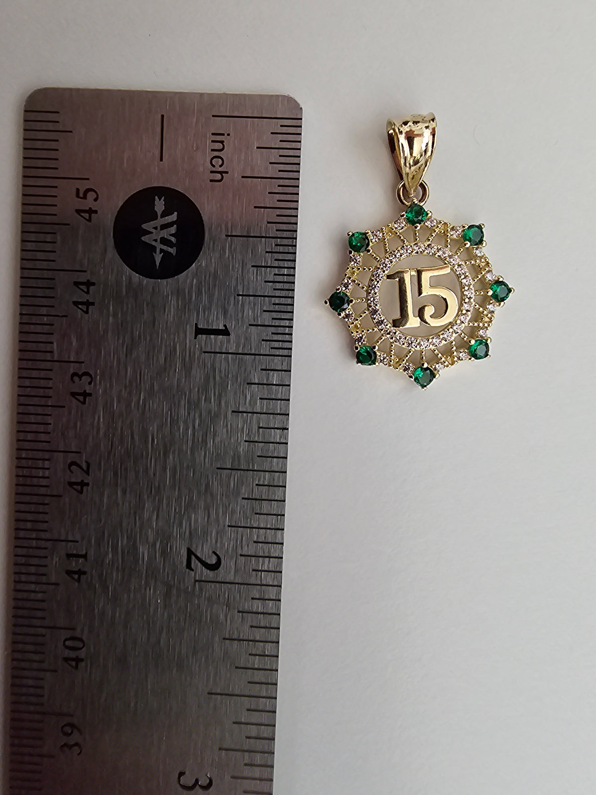 14k Solid Gold Sweet Fifteen Pendant