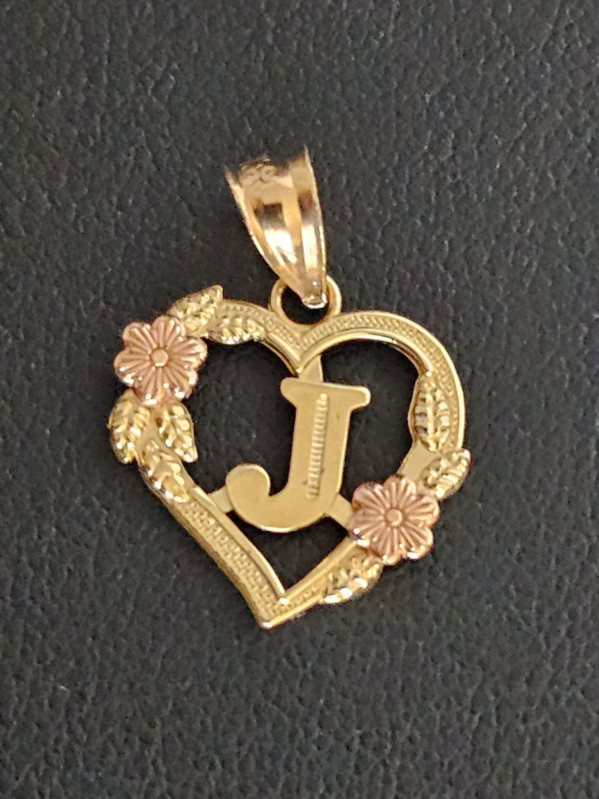 14k Solid Gold Letter J Pendant