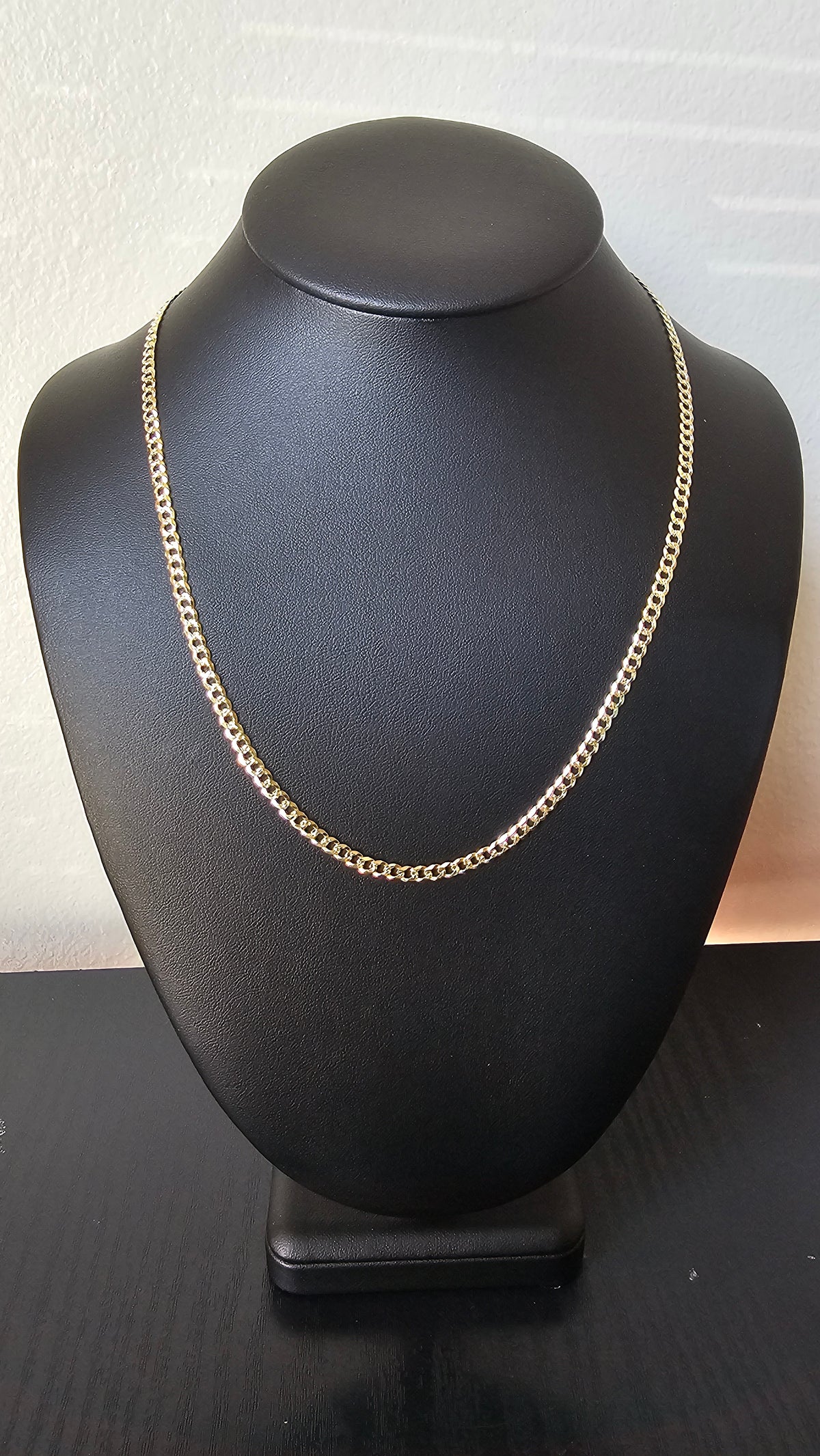 14k Solid Gold Cuban Cut Gold Necklace