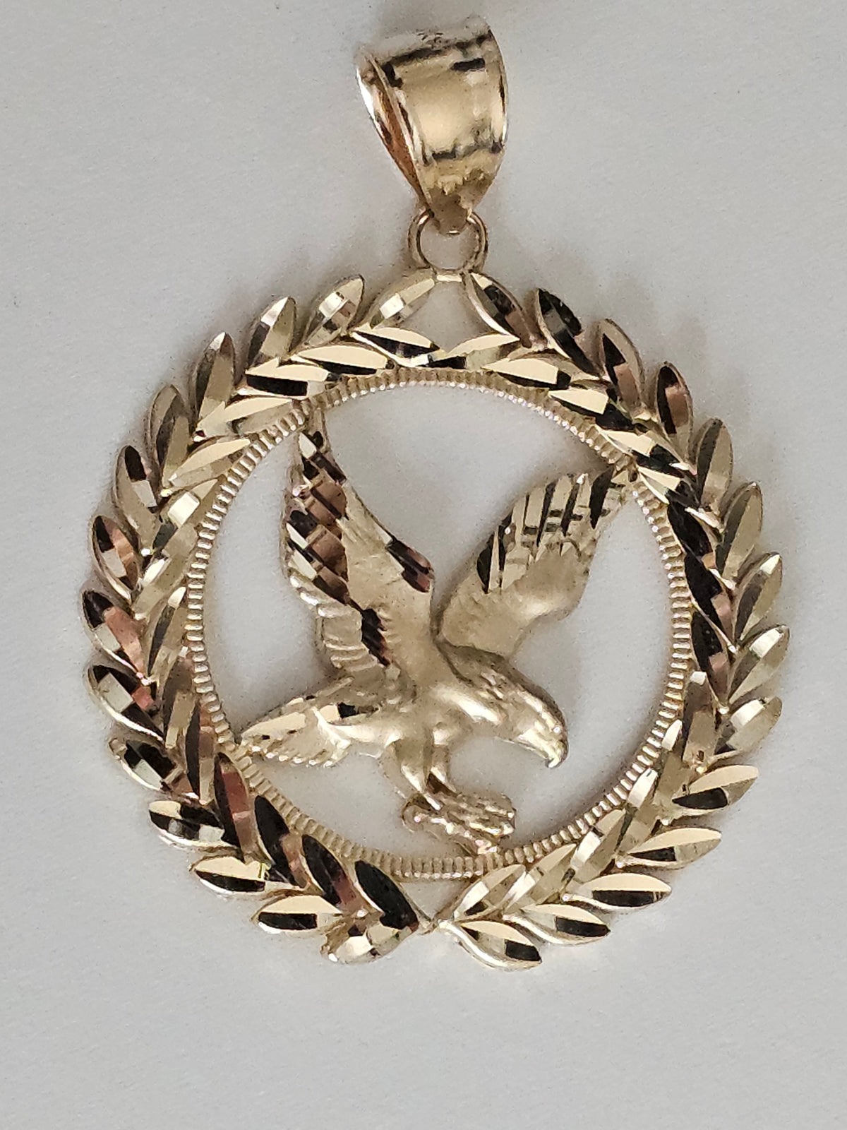 14k Solid Gold American Eagle Pendant