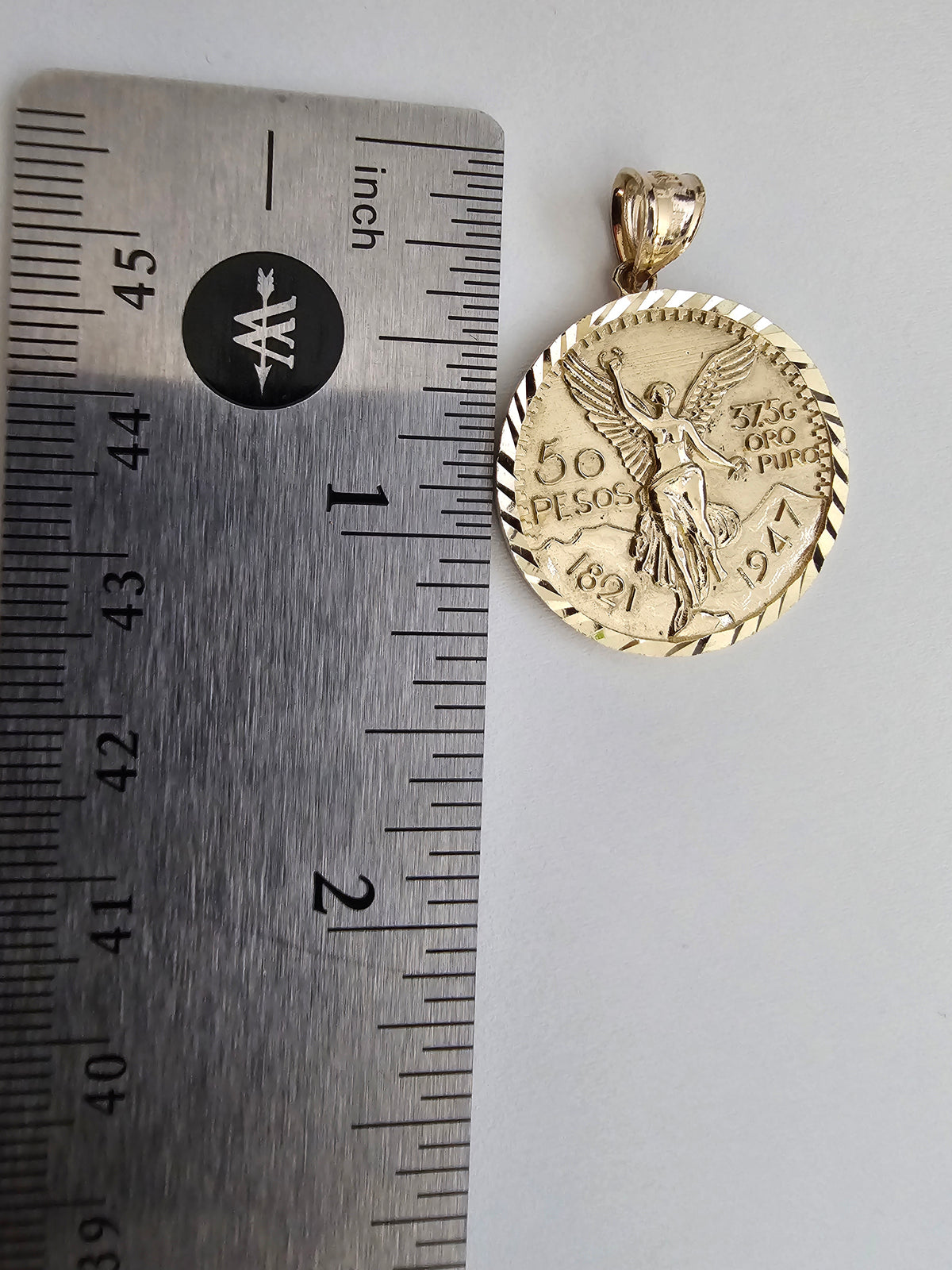 14k Solid Gold Centenario Pendant