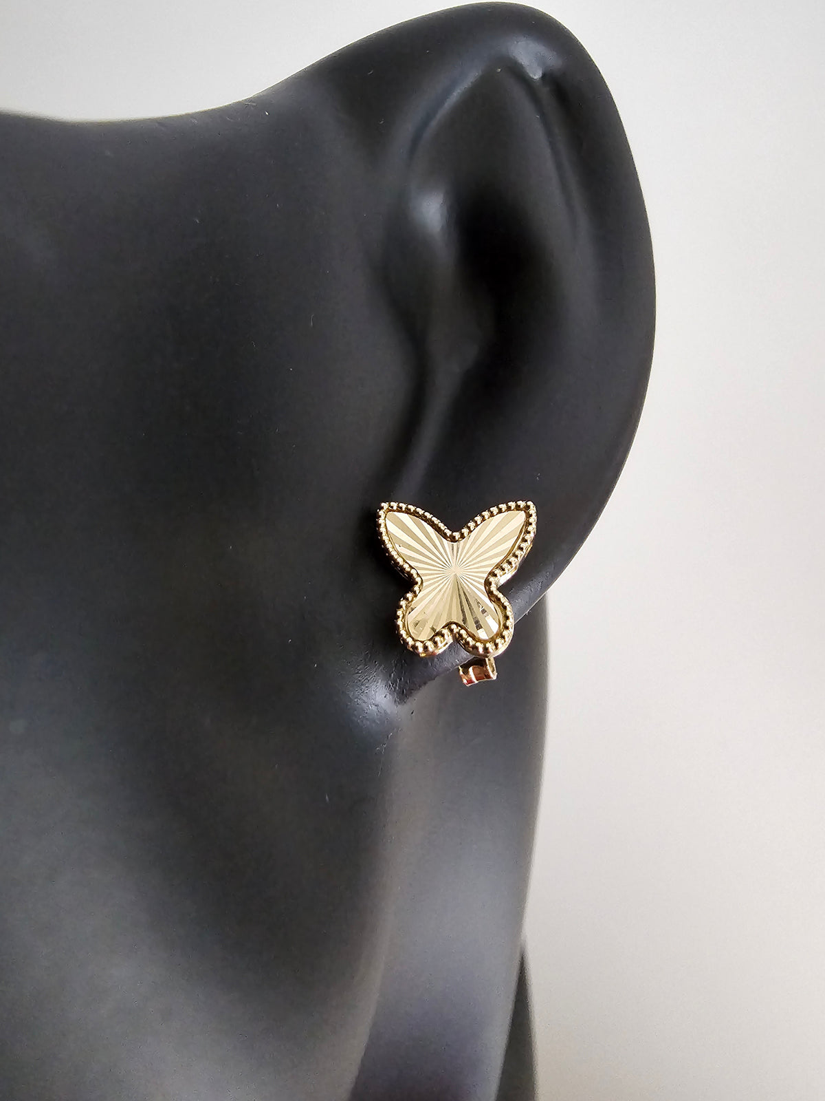 14k Solid Gold Butterfly Earrings