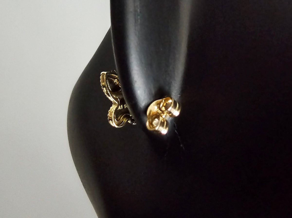 14k Solid Gold Butterfly Earrings