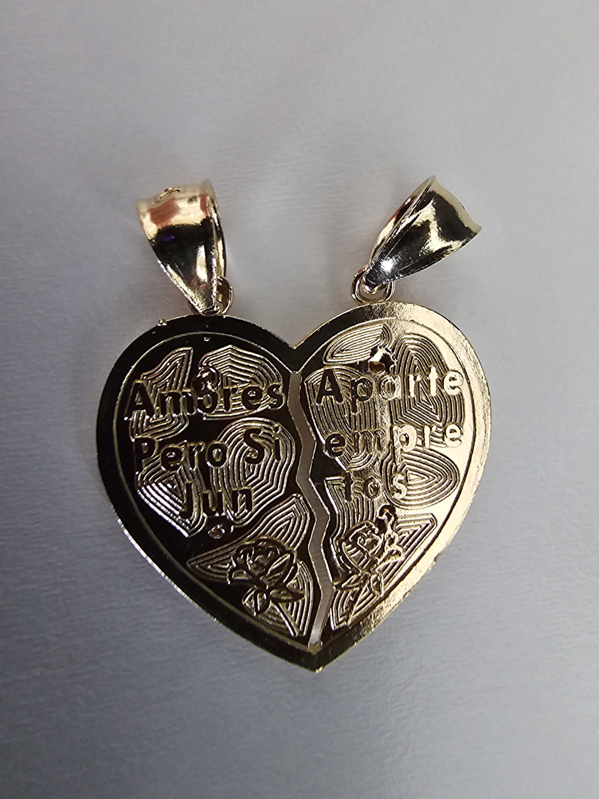 14k Solid Gold Virgin Mary and San Judas Tadeo Pendant