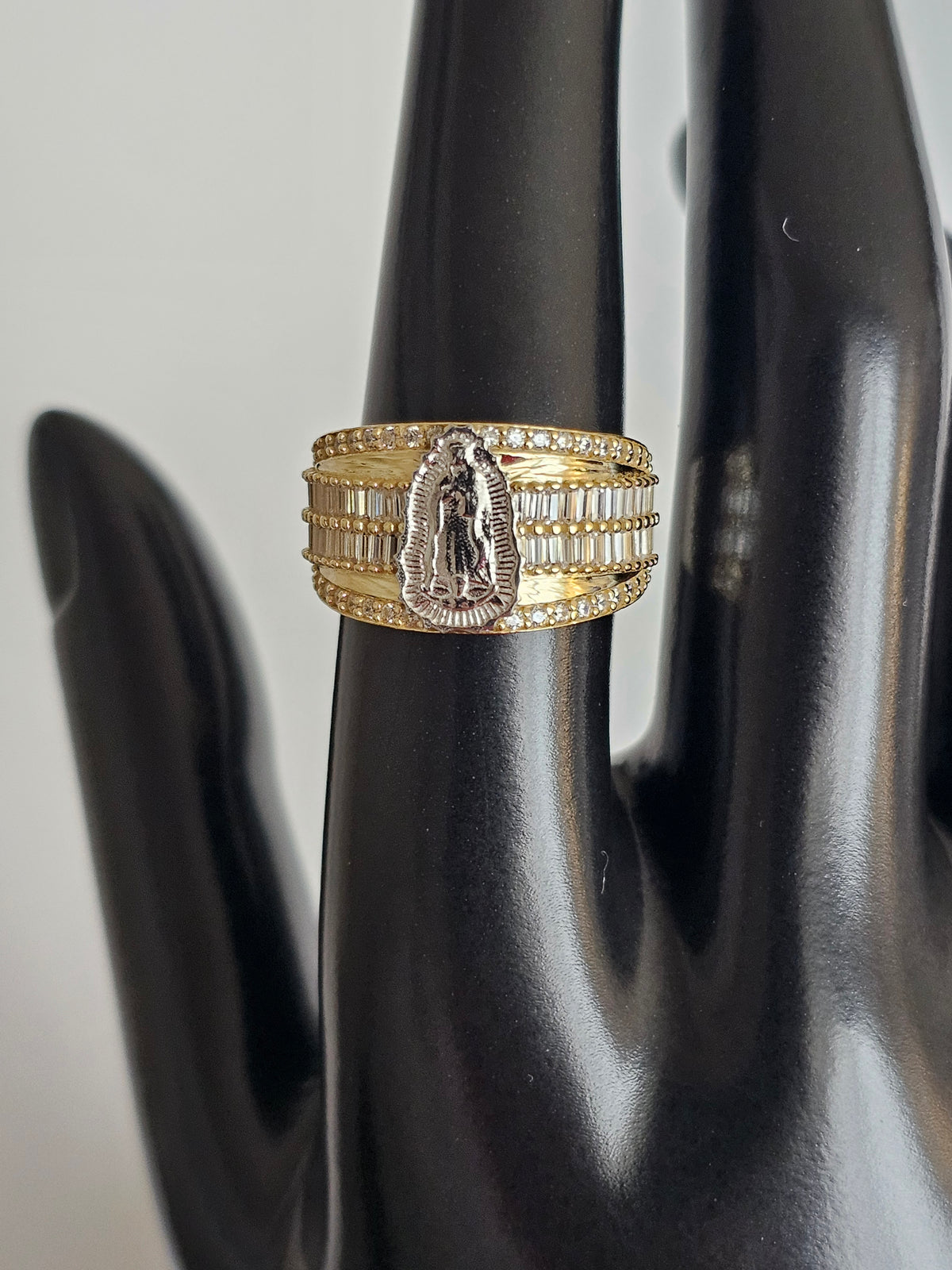 14k Solid Virgen de Guadalupe Gold Ring