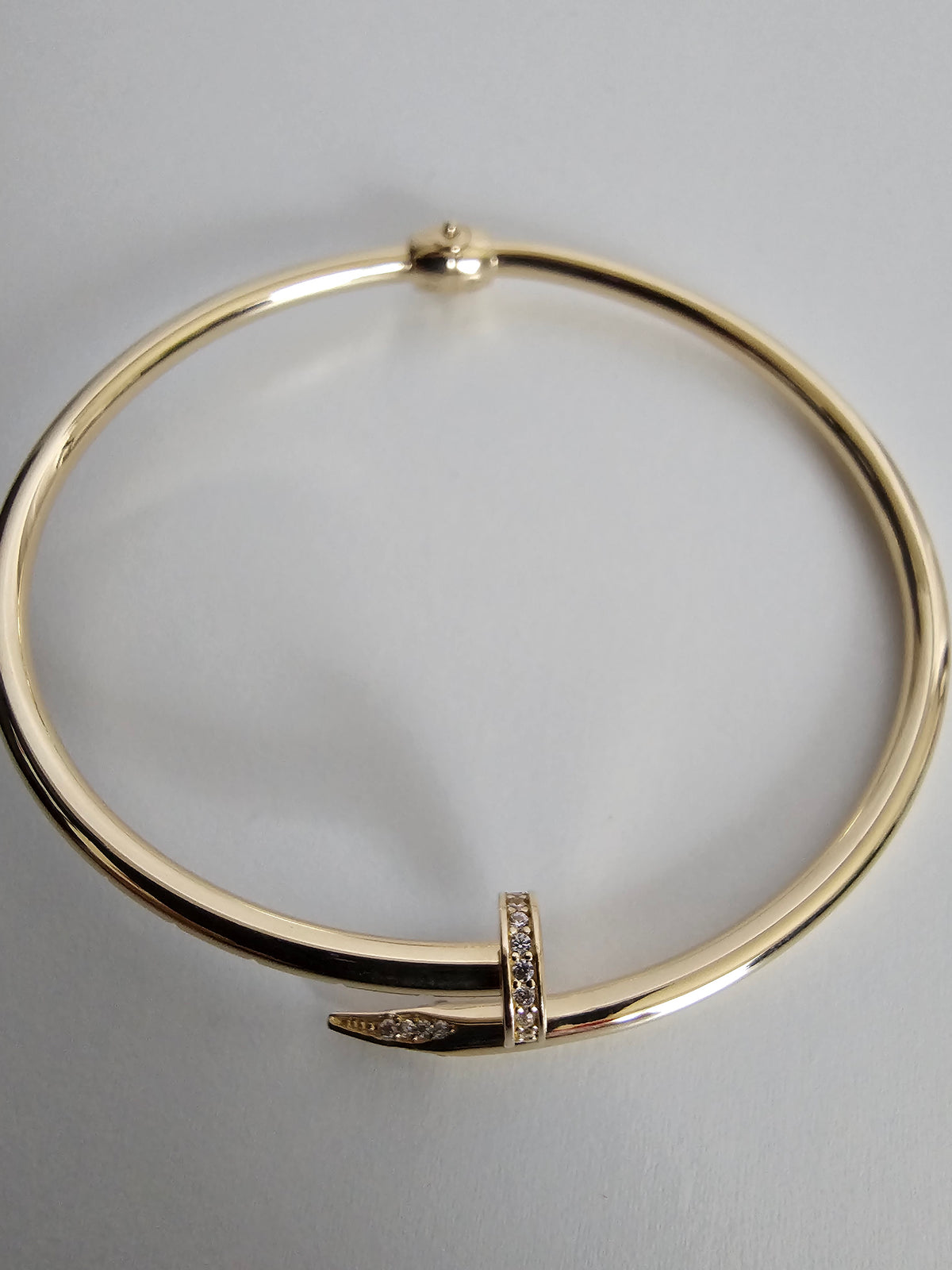 14k Solid Gold Nail Bangle