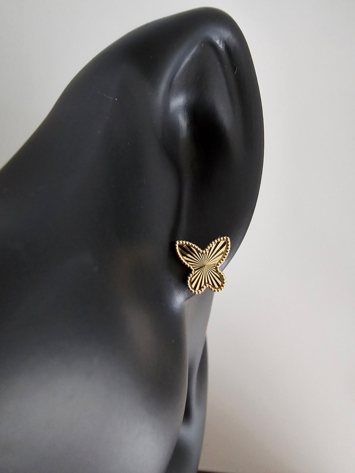 14k Solid Gold Butterfly Earrings
